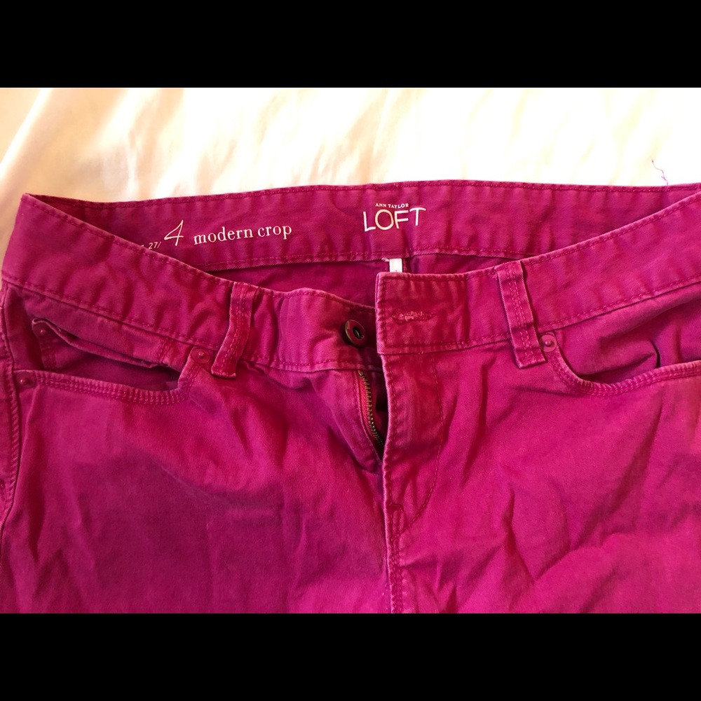 Two pairs of loft modern crop pants